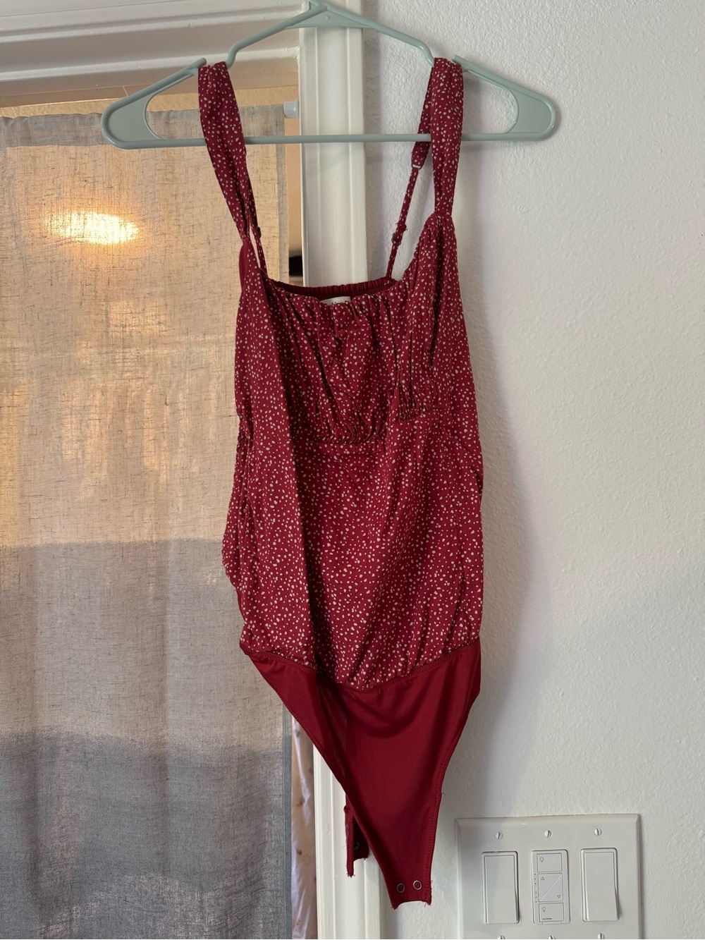 Abercrombie & Fitch Rust Red Dot Print Bodysuit